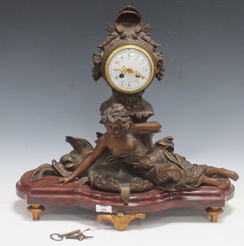 Lot 149 - Circa 1900, a French painted metal figural...