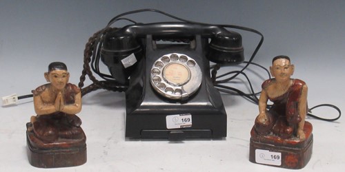 Lot 169 - A bakelite desktop telephone with rotary dial...