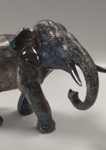 Lot 223 - A silver model of an elephant (filled) - 1468g,...