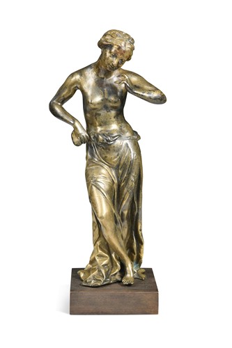 Lot 688 - A Continental gilt bronze statue of a dancer, early 18th century