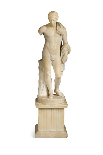 Lot 550 - After C. Lacroix, an alabaster model of the Belvedere Antinous, early 19th century