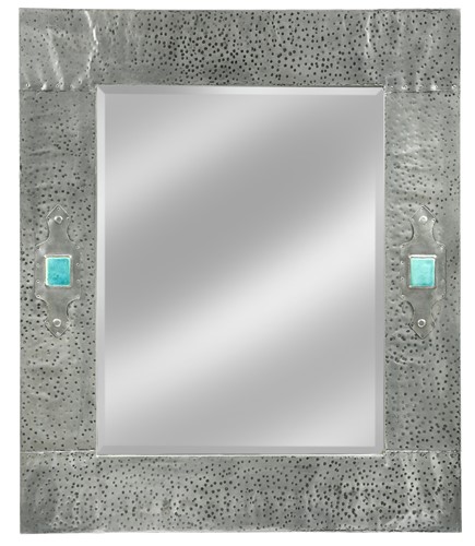 Lot 165 - An Arts & Crafts pewter framed wall mirror