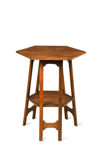 Lot 166 - An Arts & Crafts oak two-tier occasional table