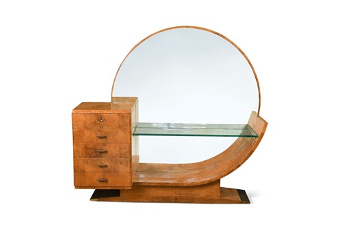Lot 183 - An Art Deco satin walnut dressing table