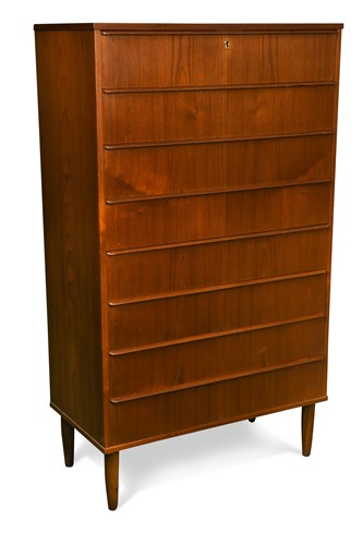 Lot 206 - A mid-century Danish teak chest of drawers