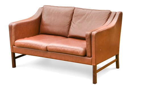 Lot 210 - Skippers Mobler, a Danish brown leather two-seat sofa