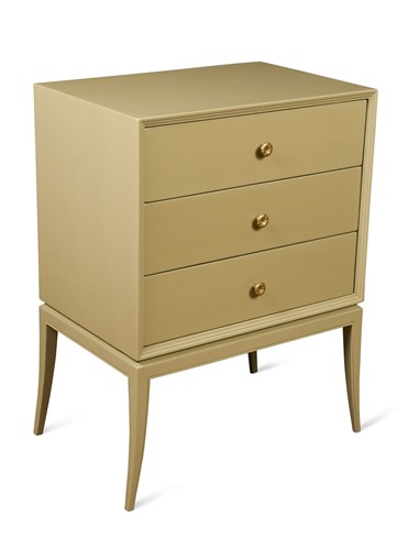 Lot 223 - A grey lacquered chest of drawers of small proportions