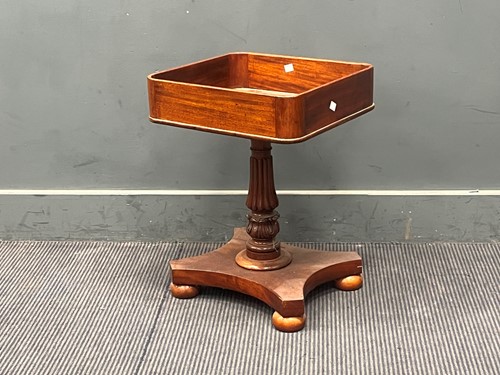 Lot 381 - A small mahogany tray top low table, 19th...