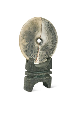 Lot 41 - Peter Hayes (1946-), a raku glazed disc