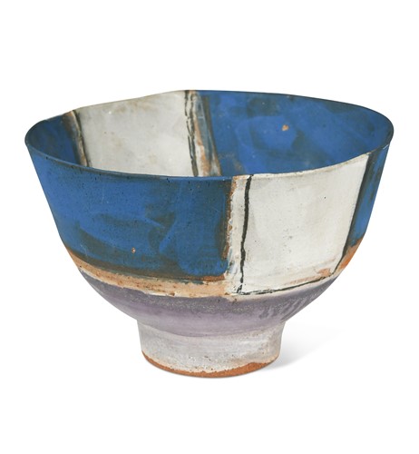 Lot 36 - Robin Welch (1936-2019), a stoneware footed bowl, circa 1987