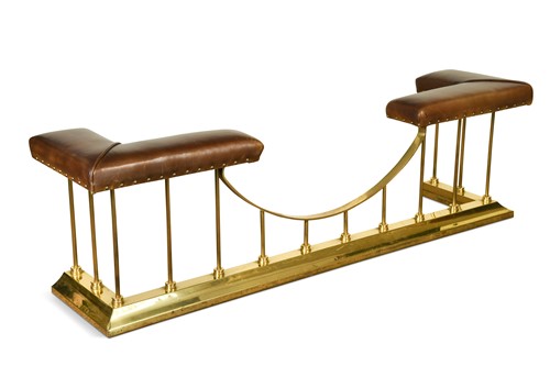 Lot 536 - A brass club fender, late 20th century