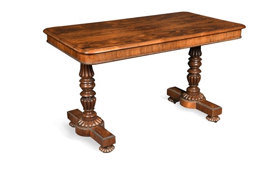 Lot 673 - A rosewood library table, 19th century