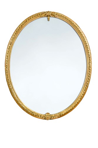 Lot 459 - An oval giltwood wall mirror, 19th century