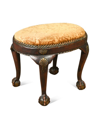 Lot 508 - A George II style mahogany oval stool