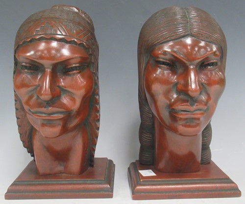 Lot 28 - Mid 20th Century South American Hardwood Busts