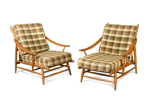 Lot 432 - A pair of rare Ercol 442 lounging chairs