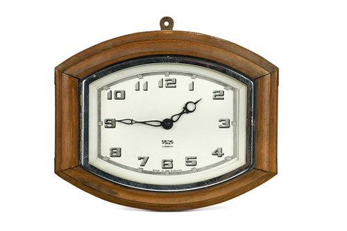 Lot 105 - An Art Deco period wall mounted clock by 'Smiths', circa 1930