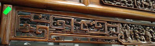 Lot 296 - A Chinese carved elm wood wedding bed, late Qing Dynasty