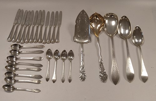 Lot 208 - A collection of Danish metalwares silver...