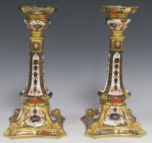 Lot 25 - A pair of Royal Crown Derby 1128 pattern...