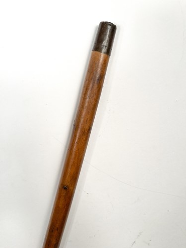 Lot 743 - A Greek carved olive wood walking cane, late 19th century