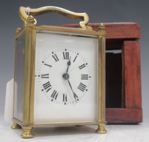 Lot 44 - A Swiss made brass carriage clock, cased 11 x...