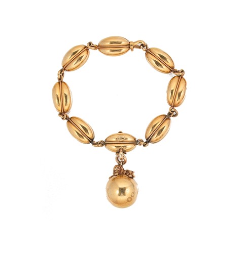 Lot 131 - A Victorian Etruscan revival memorial bracelet