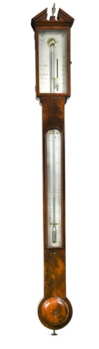 Lot 553 - A mahogany stick barometer, 19th century