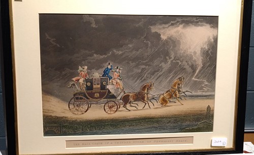Lot 340A - A pair of Newmarket Heath coaching aquatints -...
