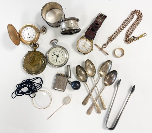 Lot 172 - A 9ct gold watch chain with brass fittings, 30....