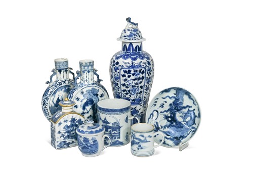 Lot 214 - A collection of Chinese blue and white porcelain, Qing Dynasty, 18th/19th century