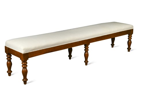 Lot 479 - A Victorian walnut framed rectangular bench
