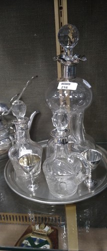Lot 216 - Collection of glassware including silver...