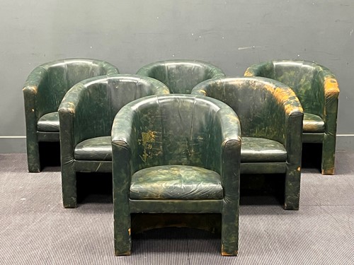 Lot 392 - A set of six 20th century green leatherette...
