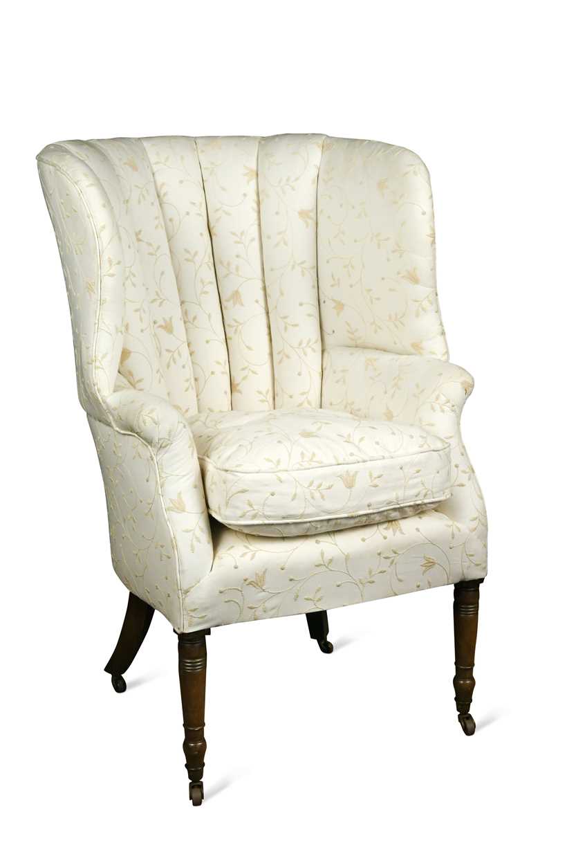 Lot 756 - A mahogany barrel back armchair, late 19th century