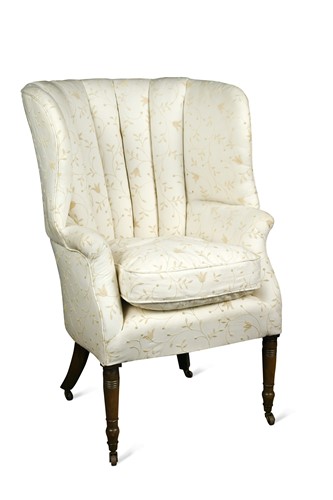 Lot 483 - A mahogany barrel back armchair, late 19th century