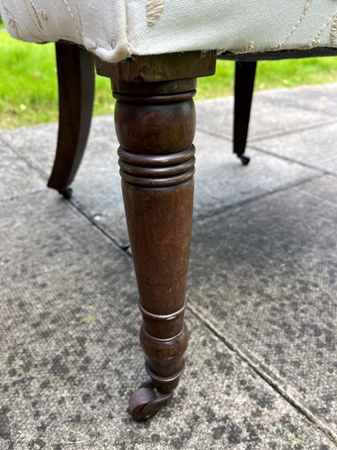 Lot 756 - A mahogany barrel back armchair, late 19th century