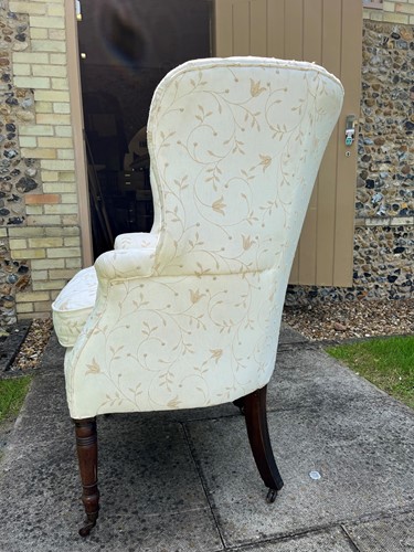 Lot 756 - A mahogany barrel back armchair, late 19th century