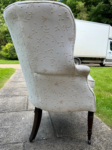 Lot 756 - A mahogany barrel back armchair, late 19th century