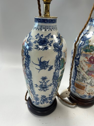 Lot 21 - A pair of Chinese famille rose export porcelain vases, circa 1790