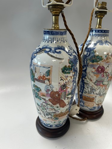 Lot 21 - A pair of Chinese famille rose export porcelain vases, circa 1790