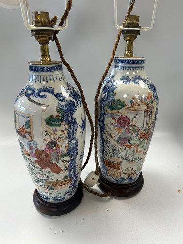 Lot 21 - A pair of Chinese famille rose export porcelain vases, circa 1790