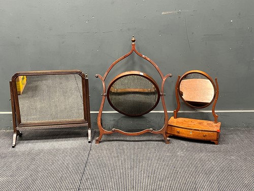 Lot 454 - Three mahogany dressing table swing mirrors,...