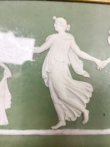 Lot 161 - A Wedgwood green jasperware plaque, 19th century