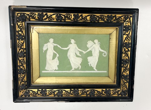 Lot 161 - A Wedgwood green jasperware plaque, 19th century