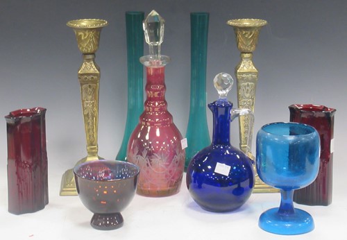 Lot 55 - A collection of various coloured glass to...