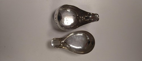 Lot 206 - Two silver pap boats