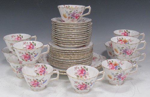 Lot 60 - A Royal Crown Derby part tea service with gilt...