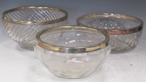 Lot 54 - A cut glass bowl from Mappin and Webb, London...