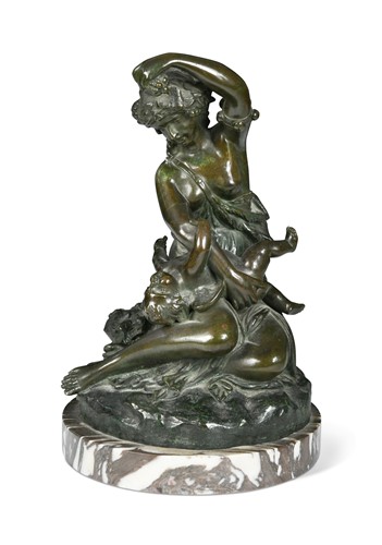 Lot 389 - After Claude Michel Clodion (1738-1814), a bronze Bacchanalian figure group, 19th century